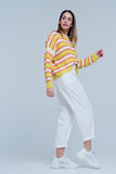 Camisola Amarelo listrada com decote amplo