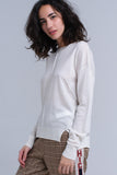 Camisola assimétrica em creme