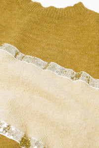 Camisola bege sem mangas com pormenor de lantejoulas