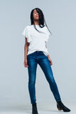 Camisola branca com detalhe de babados