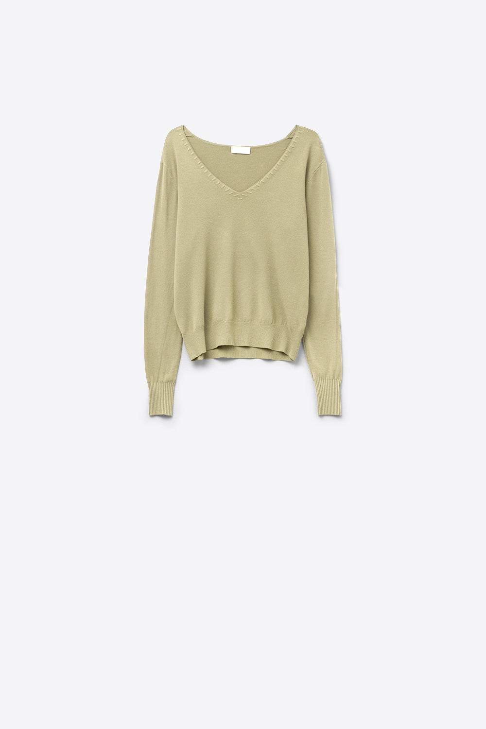 Q2 Camisola camel com decote em V