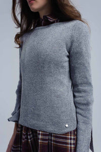 Camisola cinza brilhante