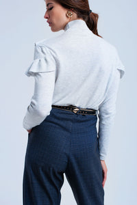 Camisola cinza com babados