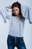 Camisola cinza com mangas de sino