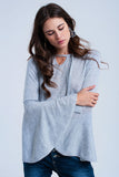 Q2 Camisola cinza com mangas de sino