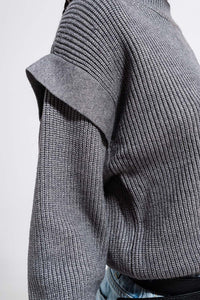 Camisola cinzento com detalhes da manga