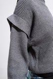 Camisola cinzento com detalhes da manga