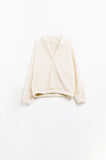 camisola com decote em V fofa crua