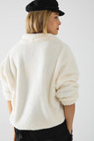camisola com decote em V fofa crua