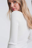 Camisola com decote largo branco