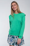 Q2 Camisola com detalhes do ombro