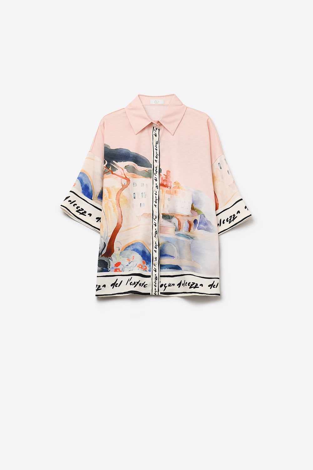 Q2 camisola com estampado de aguarela rosa de verão