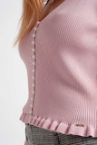 Camisola com frente de pérola em rosa