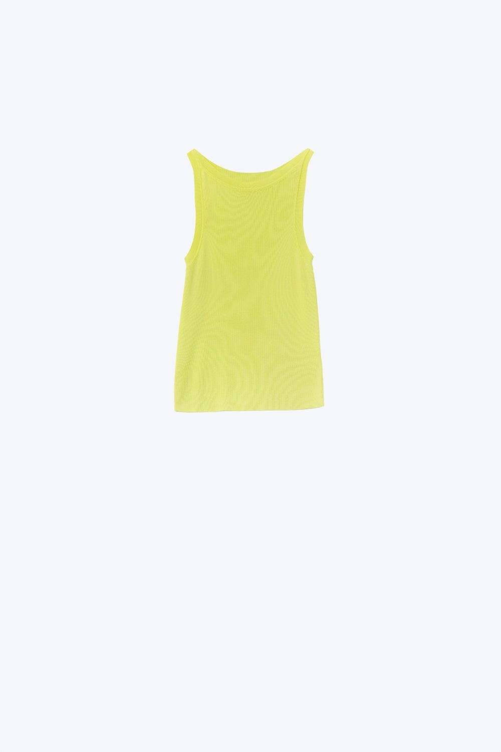 Q2 Camisola com gola redonda com nervuras em verde lima
