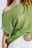 Camisola com gola redonda e manga comprida em verde