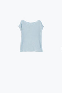 Q2 Camisola com gola redonda e mangas compridas em azul