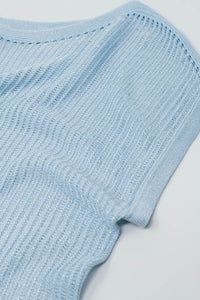Camisola com gola redonda e mangas compridas em azul