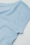 Camisola com gola redonda e mangas compridas em azul