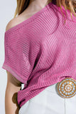 Camisola com gola redonda e mangas compridas em cor-de-rosa