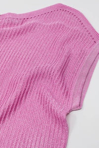Camisola com gola redonda e mangas compridas em cor-de-rosa