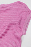 Camisola com gola redonda e mangas compridas em cor-de-rosa