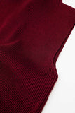Camisola com nervuras e pescoço de tartaruga em Borgonha