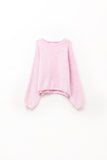 Camisola cor-de-rosa com riscas brancas