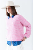 Q2 Camisola cor-de-rosa com riscas brancas