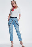 Camisola creme com decote em V