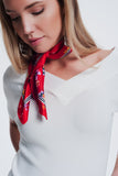 Camisola creme com decote em V