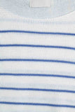 Camisola creme com riscas azuis em malha fina