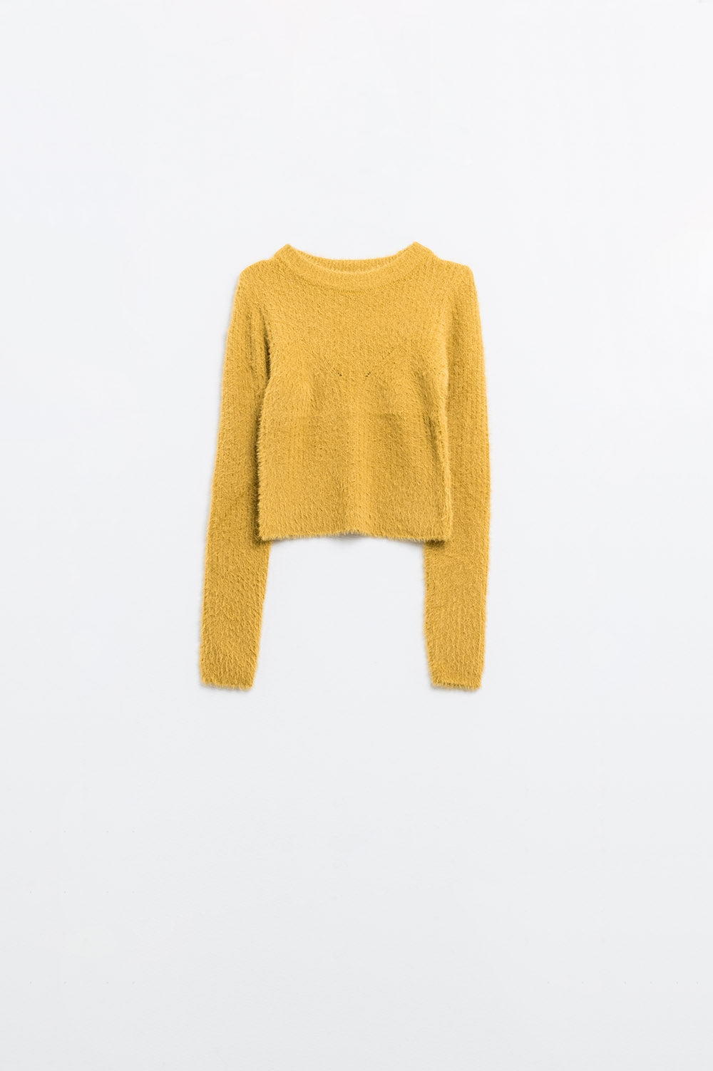 Q2 Camisola curta com pormenor de pesponto em amarelo