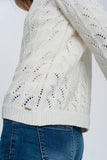 Camisola de croché em creme
