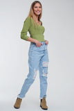 Camisola de croché verde