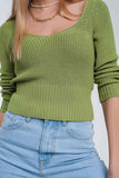 Camisola de croché verde