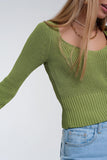 Camisola de croché verde