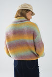 Camisola de gola alta comfy em multicolor