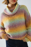 Camisola de gola alta comfy em multicolor