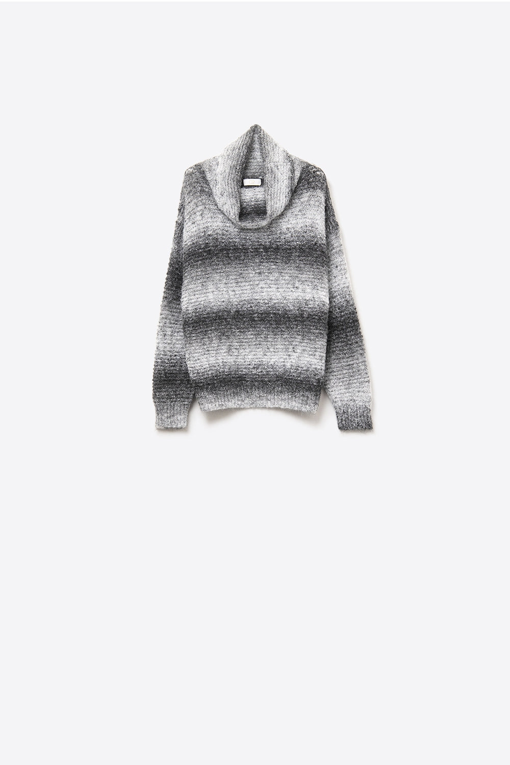 Q2 Camisola de gola alta confortável em preto e branco