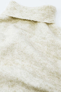 Camisola de gola alta fofa e descontraída em creme