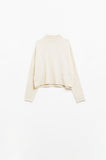 Camisola de gola alta fofa e descontraída em creme