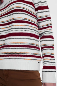 Camisola de gola listrada multicolor