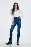 Camisola de gola rulê creme com botões dourados