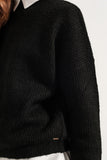 Camisola de gola rulê de malha preta