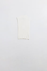 Camisola de lã de malha fina sem mangas em cru
