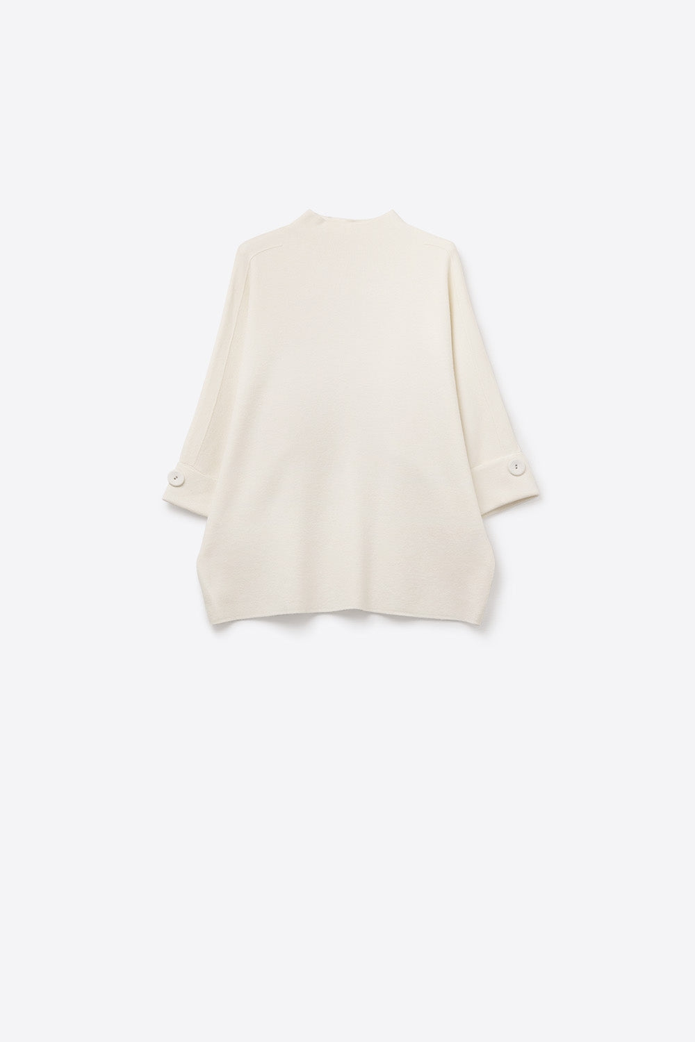 Q2 Camisola de malha branca com pormenores de bot›es