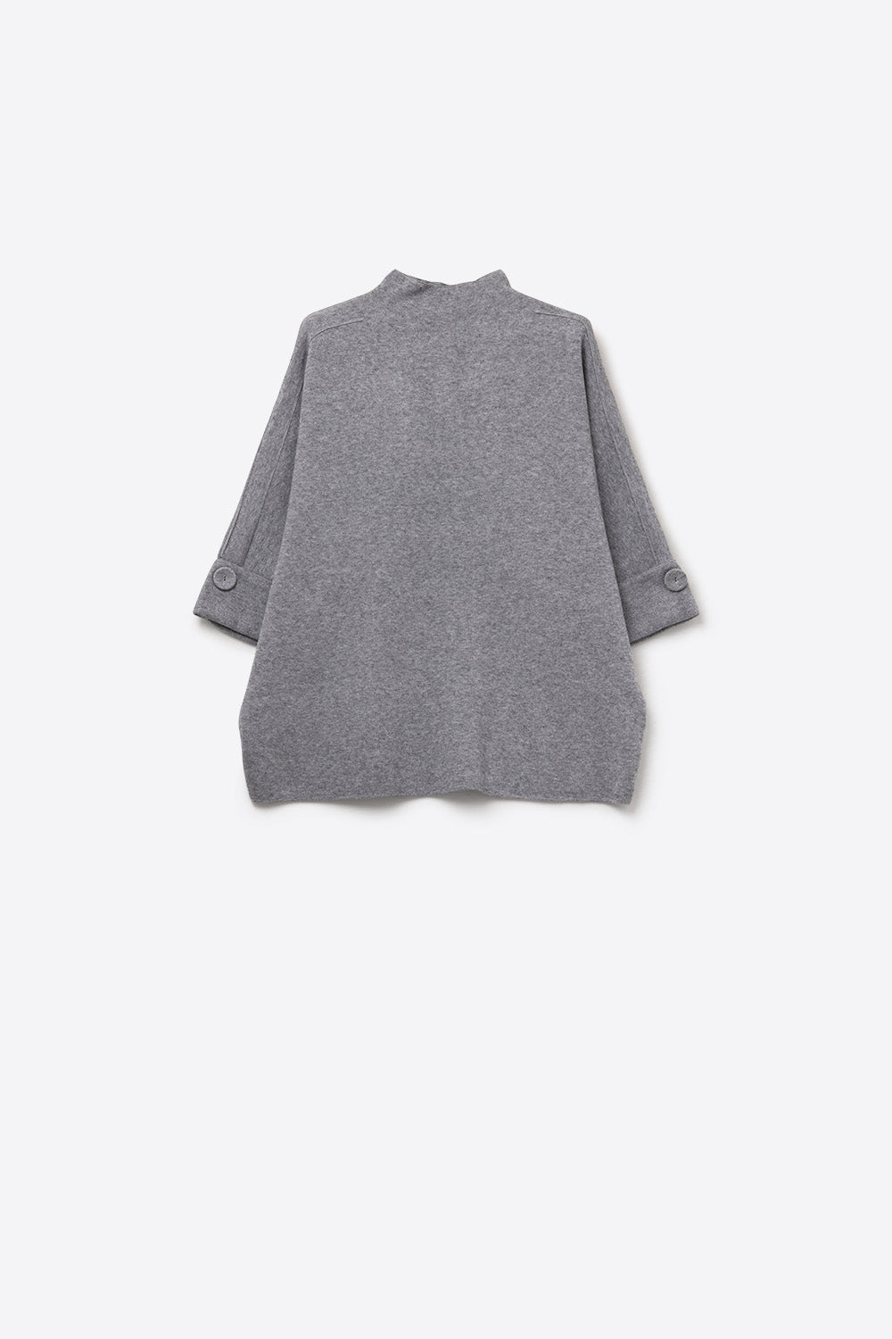 Q2 Camisola de malha cinzenta com pormenores de bot›es