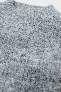 Camisola de malha cinzenta de grandes dimensões com mangas em balão