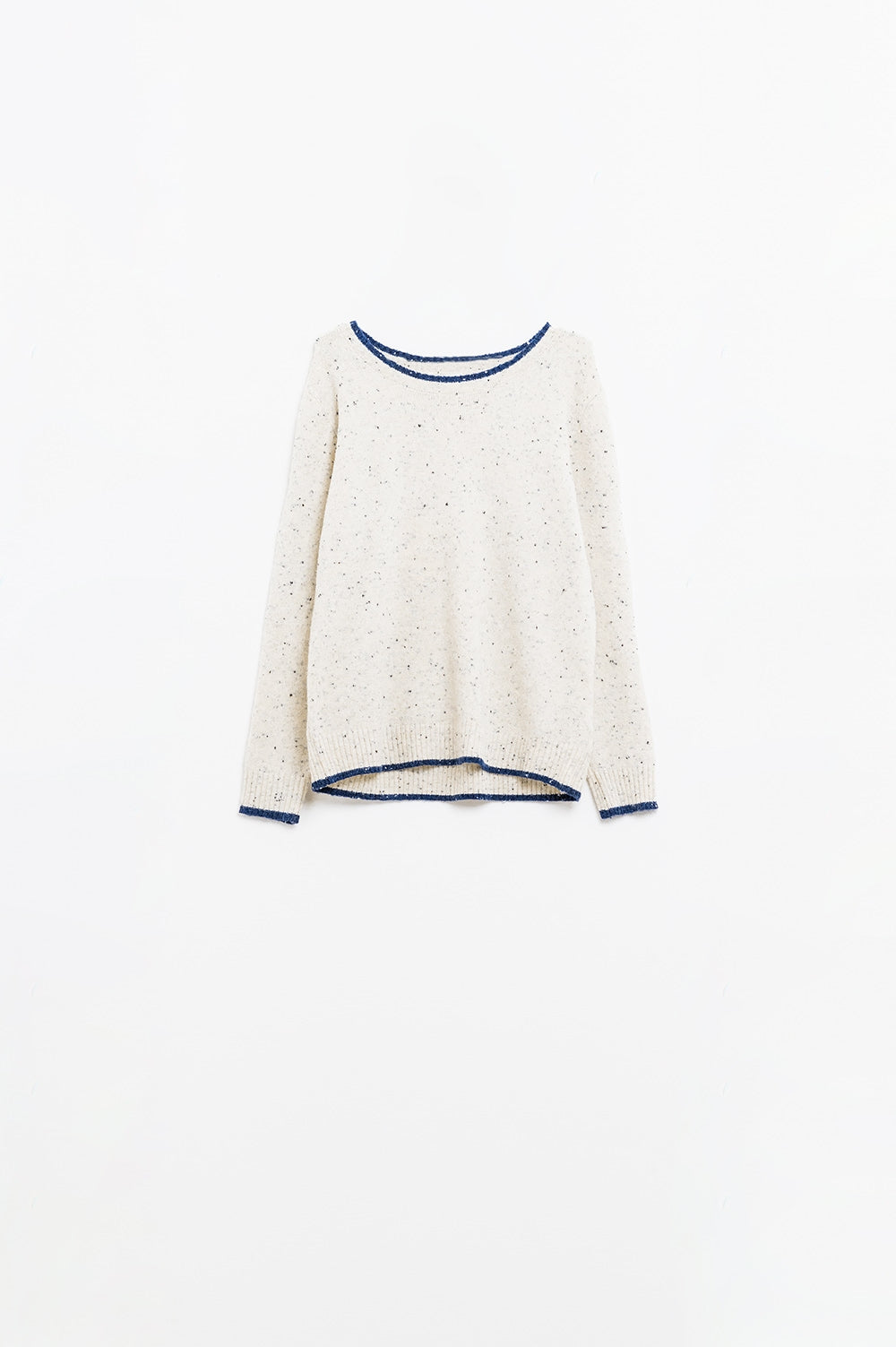 Q2 Camisola de malha com pormenor de linha em azul