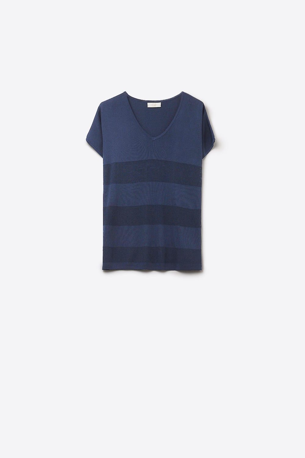 Q2 Camisola de malha com riscas azul-marinho
